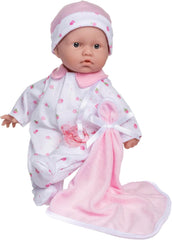JC Toys La Baby Caucasian Baby Doll Set - păpușă moale de 28 cm, lavabilă, costum roz detașabil cu pălărie, pătură și suzetă, pentru copii de la 12 luni în sus Papusi Naty Shop Singur Roz
