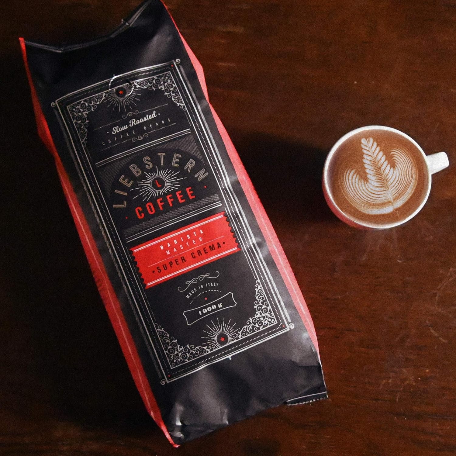 NOU | LIEBSTERN COFFEE | Boabe de cafea 1kg | SUPER CREMA | Cafea cu aciditate suplimentară scăzută | Cele mai bune boabe de espresso pentru aparate complet automate | Prăjire medie cu multă aromă