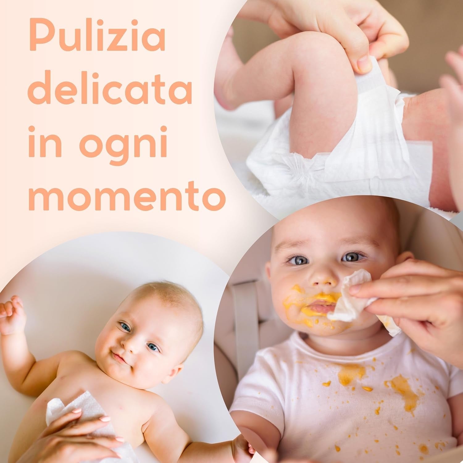 Șervețele umede pentru bebeluși cu talc, pentru piele sensibilă, fără alcool, prietenoase cu pielea, pH 5,5, parfumate ușor, 1200 bucăți (12 pachete)