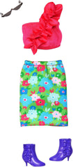 Barbie Fashions And Accessories - Set de modă colorat cu peste 65 de ținute unice, 13 articole de îmbrăcăminte, 8 accesorii și 8 perechi de pantofi, pentru ore întregi de distracție în styling, universal, HRG56 Papusi Naty Shop