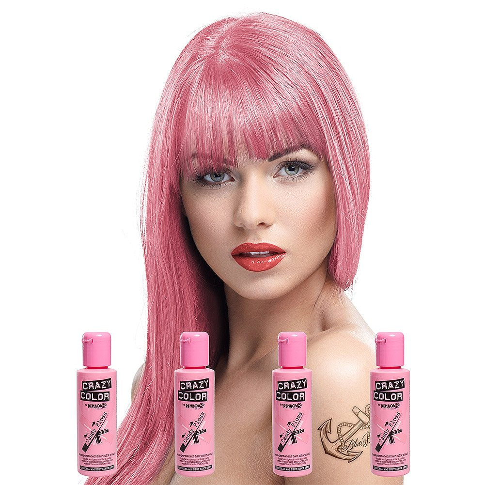 GO TOXIC UV cremă semipermanentă pentru colorarea părului, 100 ml (1 pachet) Vopsea pentru par Naty Shop Candy Floss roz 100 Ml (pachet de 4)
