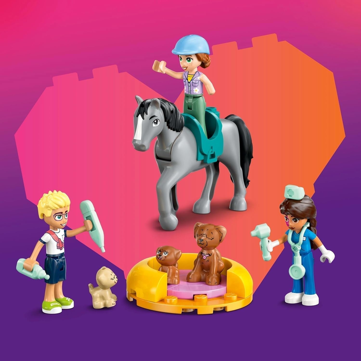 LEGO Friends Veterinární skříňka pro koně a domácí mazlíčky, Stavebnice a herní sada pro nápadité hraní rolí se 3 minifigurkami a 5 figurkami zvířat, Tip na dárek pro dívky 7 let staré 42651 Stavebnice Besuche den LEGO-Store