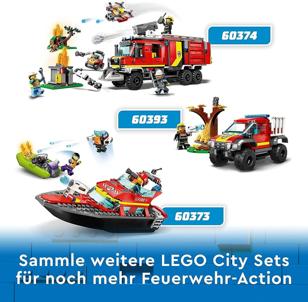 LEGO 60374 Městské velitelské vozidlo hasičského sboru Hračka Moderní hasičské auto s figurkami hasičských dronů pro děti Stavebnice Besuche den LEGO-Store