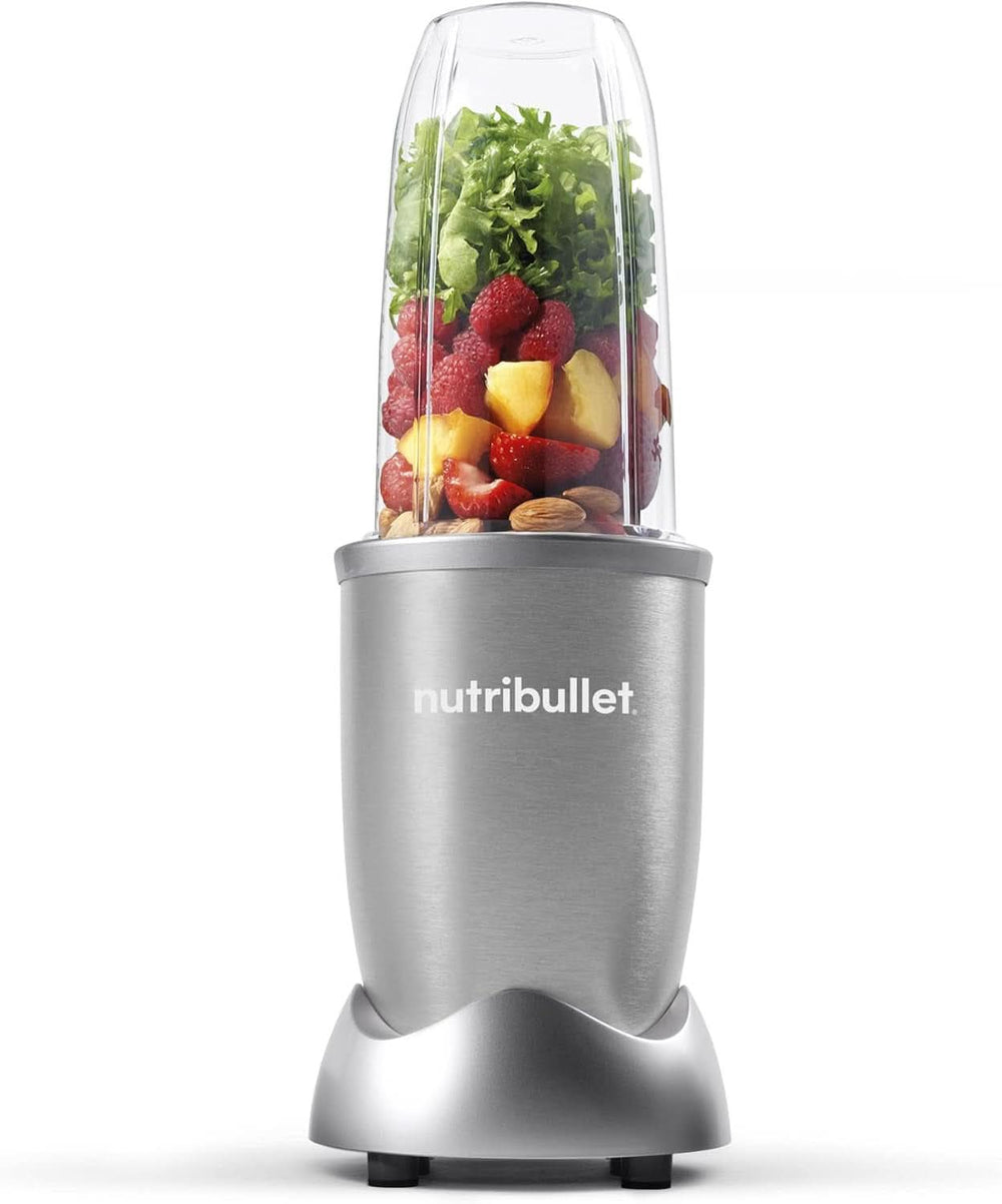 Nutribullet Pro, 900 Watt Leistung, Einfach Und Schnell in Der Anwendung, Kompakt, Leicht Zu Reinigen, Mit 700 Ml Becher, Smoothiemixer, Smoothie Maker, Elektrischer Mixer, NB904B, Schwarz Mother and Child Naty Shop Silver Basispa