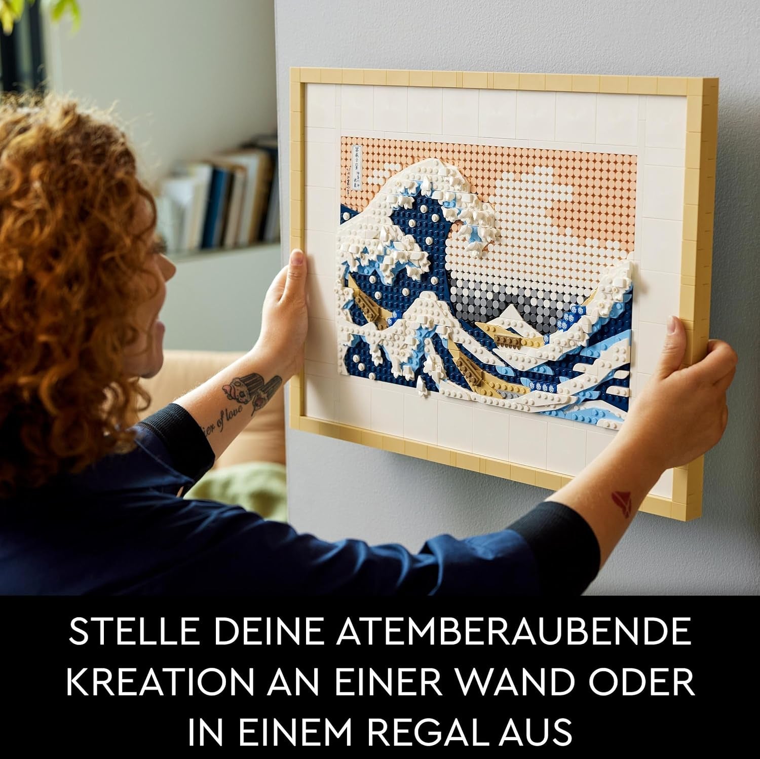LEGO 31208 Art Hokusai – Große Welle, 3D japonské Wanddeko, Bastelset, gerahmte Ocean-Leinwand, Hobbies für Erwachsene, DYI, Home- und Büro-Deko