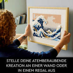 LEGO 31208 Art Hokusai – Große Welle, 3D japonské Wanddeko, Bastelset, gerahmte Ocean-Leinwand, Hobbies für Erwachsene, DYI, Home- und Büro-Deko