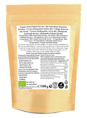 500 g cireșe organice uscate, fără sâmburi, fără aditivi, îndulcitori și conservanți Produse deshidratate Naty Shop