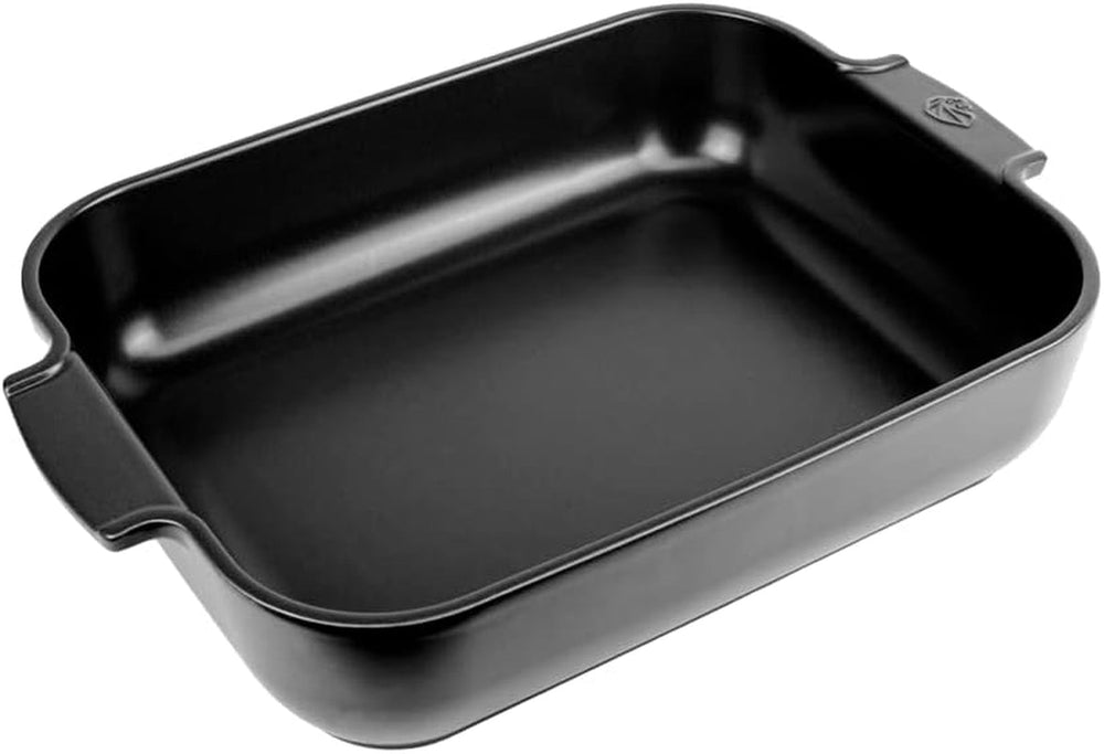 Peugeot Appolia Rechteckige Auflaufform Mit Griffen, Keramik, Schiefer / Grau, 8,3X40,5X27,2 Cm, Fassungsvermögen: Ca. 4 L, 60022 Formy a plechy na pečení Naty Shop Satinschwarz