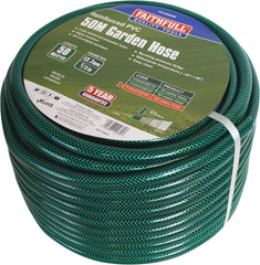 Furtun de grădină Faithfull 50 m (164 ft) ranforsat, diametru 12,7 mm (1/2 inch) – țeavă rezistentă din PVC, verde