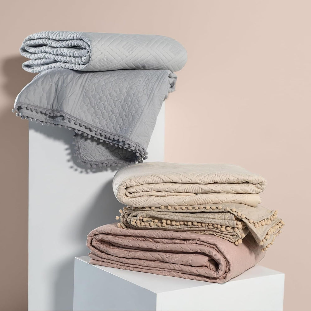 Ameliahome přehoz na postel 170X210 cm oboustranný přehoz na postel Ultrazvukové prošívání Polyester Ofélie tmavě zelená Postele a přikrývky Besuche den AmeliaHome-Store