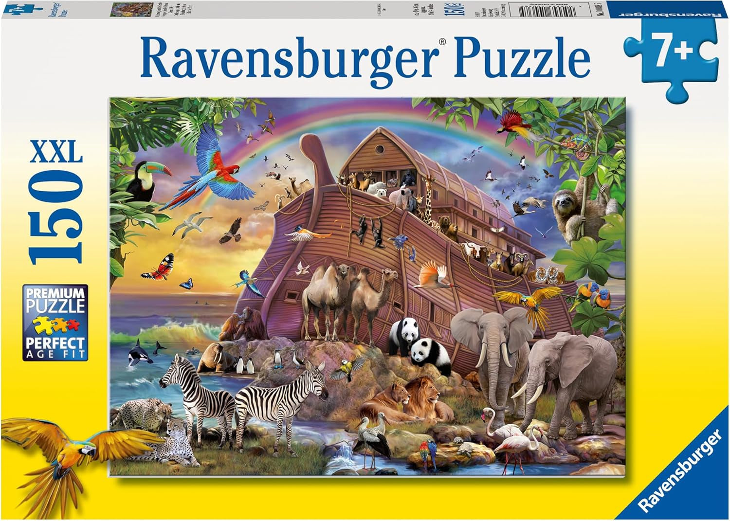 Ravensburger puzzle pentru copii - 10038 Unterwegs Mit Der Arche - Puzzle cu Arca lui Noe pentru copii începând cu vârsta de 7 ani, cu 150 de piese în format XXL Puzzle Naty Shop Titlu implicit