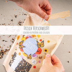 100 g motýlích semínek pro pestrobarevnou květinovou louku – směs se semeny divokých květin pro motýly bohatá na nektar