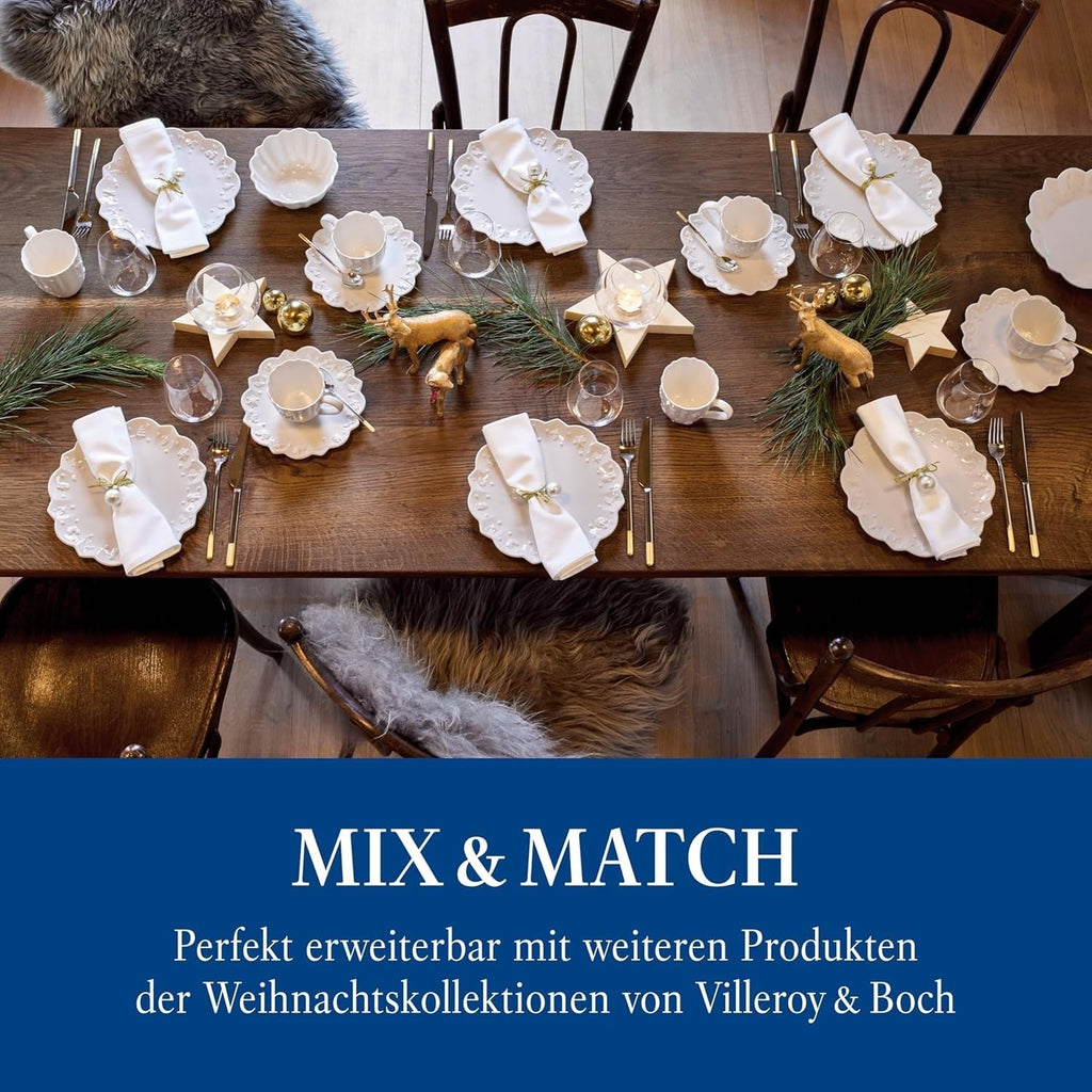 Villeroy & Boch – Toy'S Delight Royal Classic Geschirr-Set 12 Teilig Weiß, Spülmaschinenfest, Mikrowellensicher, Teller, Tellerset, Geschirrset 4 Personen, Weihnachtsgeschirr Toys, Premium Porcelain Seturi vesela masa Naty Shop