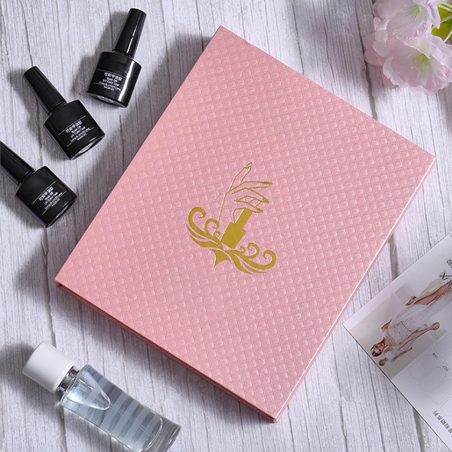 Paletă pentru 216 culori de ojă, stand de prezentare pentru unghii, plăcuțe cu carduri de culori pentru ojă, diagramă de culori pentru unghii, accesorii pentru ojă