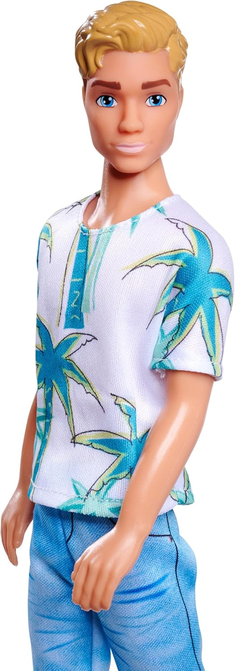 Simba Steffi Love Kevin, o păpușă purtând un top cu imprimeu de palmieri și blugi cool, inclusiv ochelari de soare, 30 cm, vârste 3+