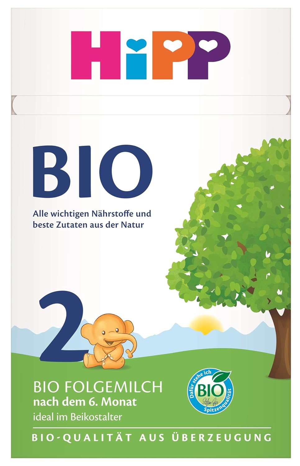 Pokračovací mléko HiPP 2 Bio (4 x 600 g), po 6 měsících, s Omega-3 (DHA, ALA), vápníkem a snadno připravitelným organickým škrobem, nejlepší BIO kvality