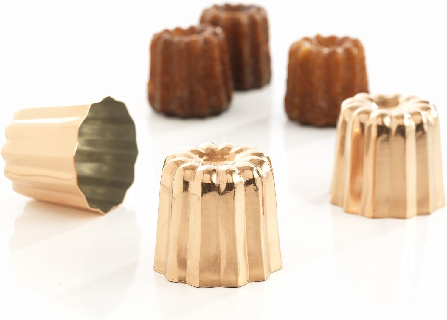 Formy na pečení, měděné, 17,5 x 6 x 6 cm, 3 kusy Formy a plechy na pečení Naty Shop