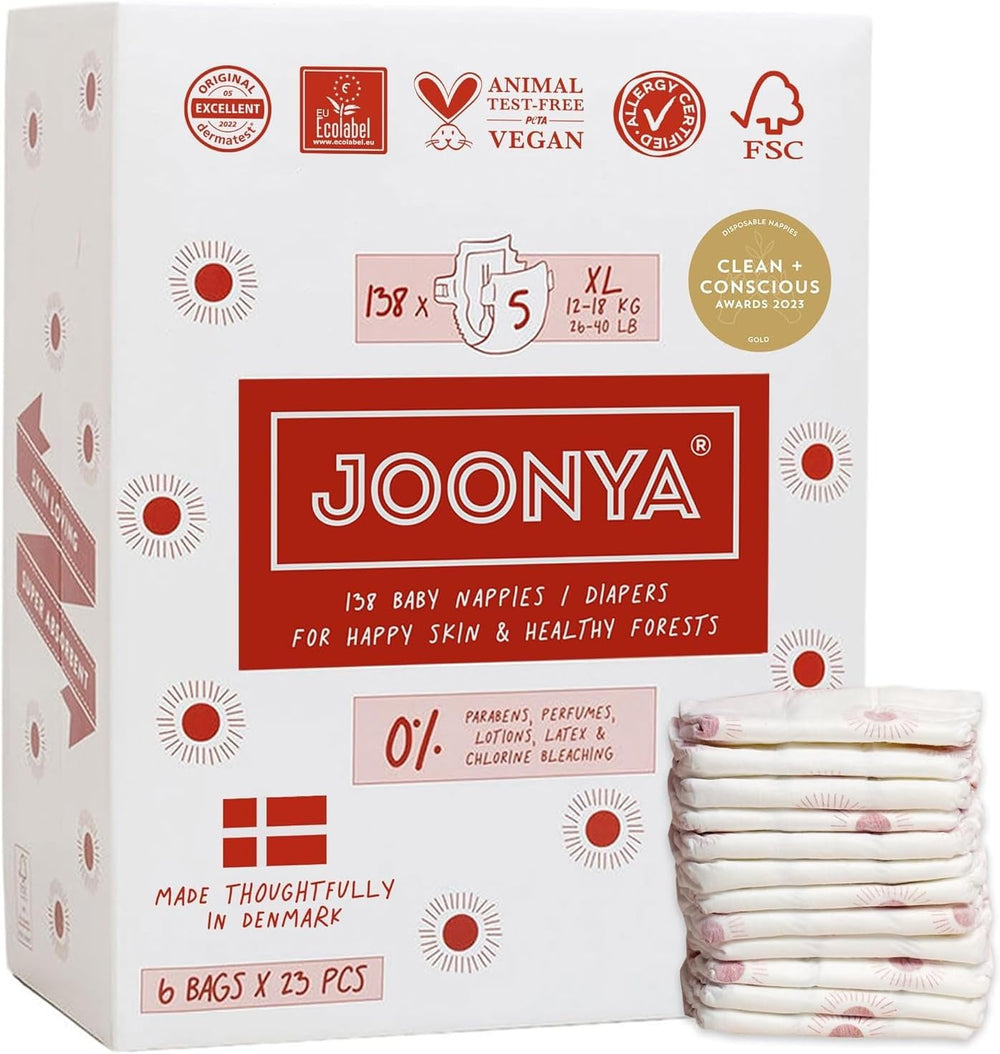 Dětské plenky, velikost 3M (4-8 kg) - 1 pytel po 28 - Bez škodlivých látek, ekologické, vysoce savé, vhodné pro noční použití, ultratenké a měkké - Vyrobeno v Dánsku