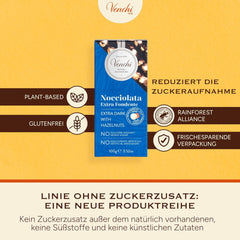 Venchi - Balení 6 kusů hořké čokolády s lískovými oříšky, 600 g - Bez přidaného cukru - Bez umělých sladidel - Bez lepku - Vegan - Tip na dárek