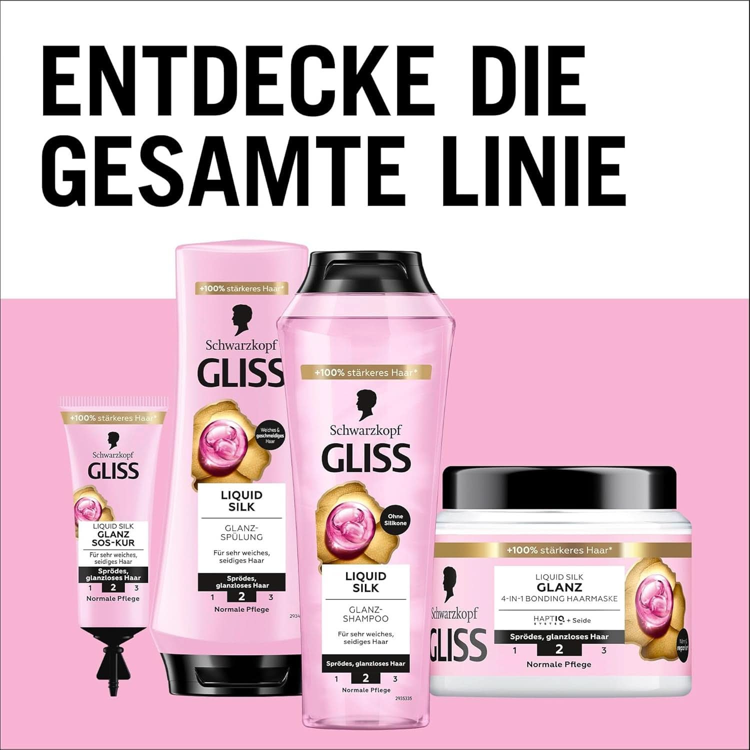 Gliss Shampoo Liquid Silk (250 ml), pro křehké a matné vlasy Sprcha a koupel Naty Shop