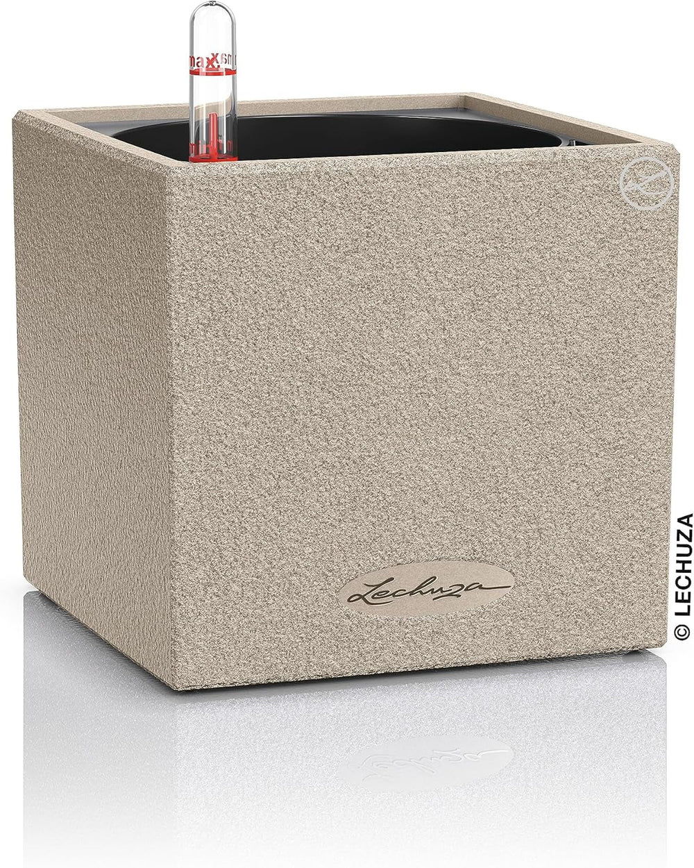 Cub de plante aromatice de înaltă calitate LECHUZA CANTO Stone 14 cu sistem de udare cu bețișor, gri piatră