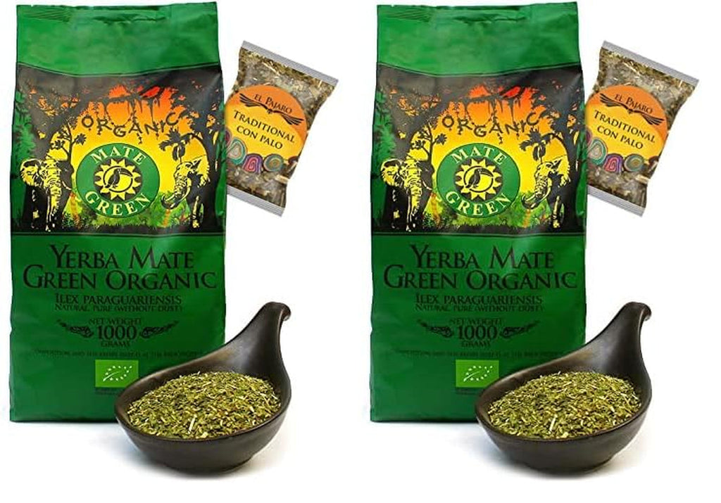 Ceai Mate Bio ● Yerba Mate Bio 1 kg ● Frunze organice vrac | 95% frunze mari 5% tulpini | Recoltat tradițional, uscat fără fum ● Ceai Mate brazilian ● 25 g El Pajaro