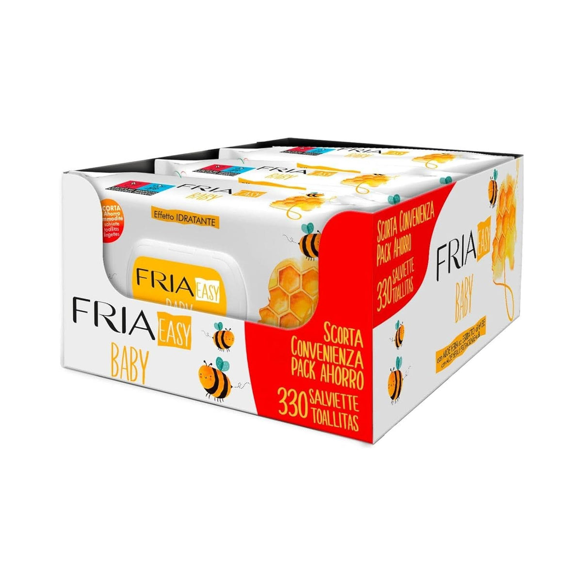 Fria Easy Baby, ubrousky na přebalování, s výtažkem z Aloe Vera a medu s hydratačním účinkem na pokožku, dermatologicky testované ubrousky Baby Wet Wipes Naty Shop 330