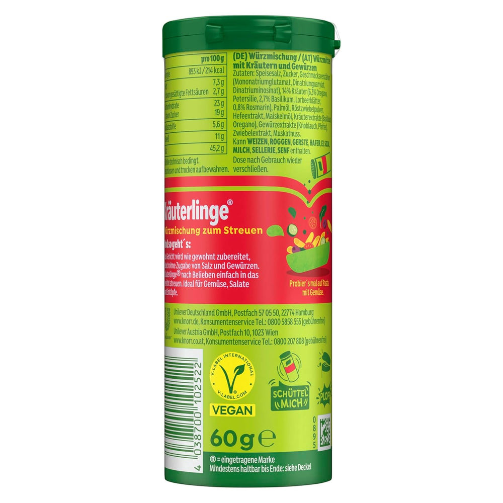 Knorr Kräuterlinge Italienische Kräuter Würzmischung zum Streuen für Pasta, Gemüse nebo einen Salat 60 g
