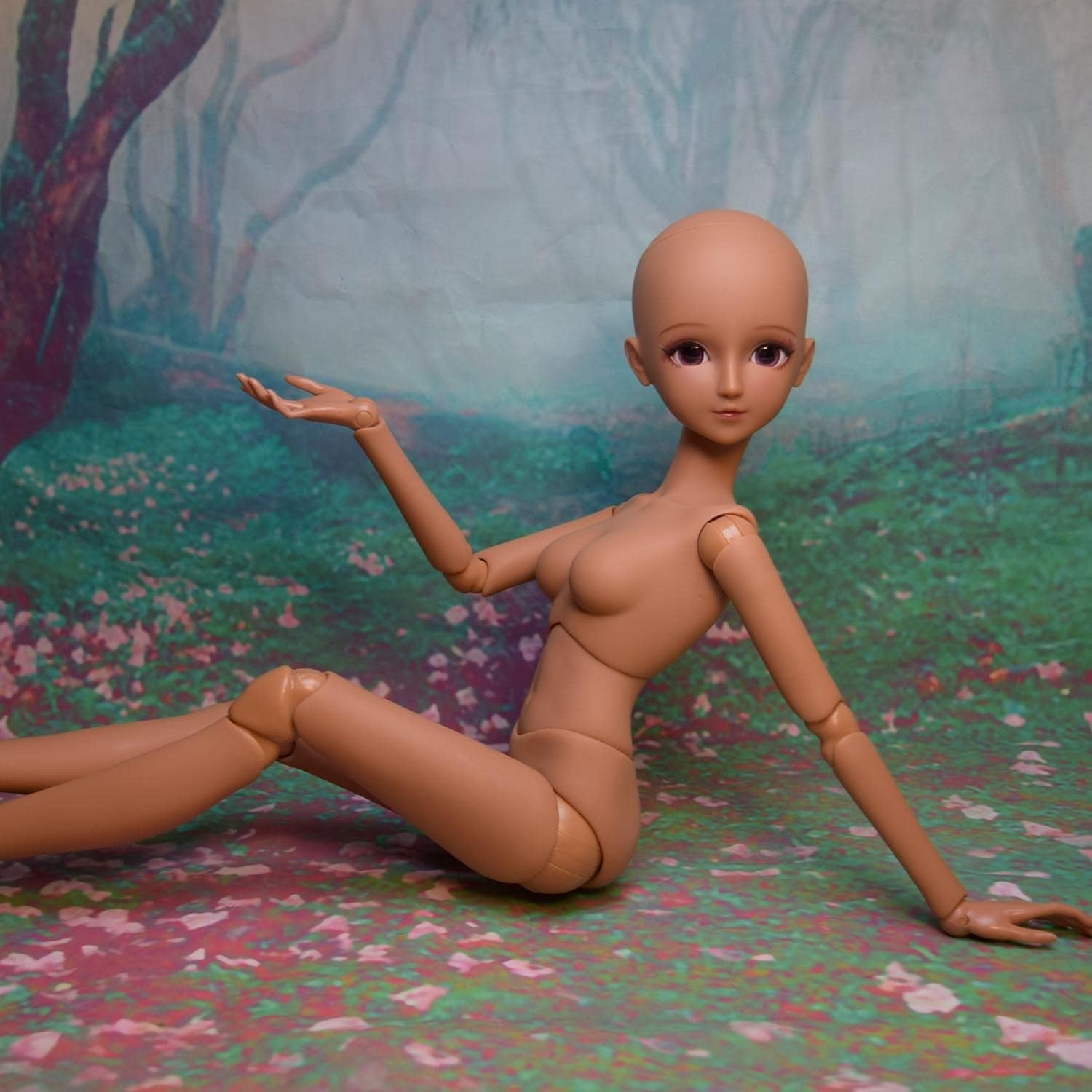 1/3 BJD păpușă piele maro negru corp de păpușă 60cm 24 inci articulație sferică păpuși SD articulații mobile PVC DIY (Alexia)