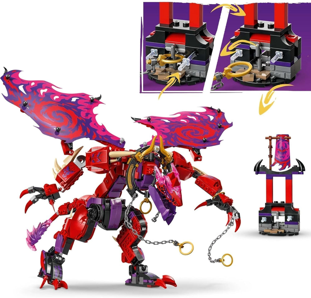 LEGO NINJAGO Chaos Dragon Thundertooth - Hračka se 6 minifigurkami nindžů - Stavebnice na hraní rolí pro chlapce a dívky ve věku 8+ - Dárky pro fanoušky televizního seriálu Rise of the Dragons 71832 Stavebnice Beuche den LEGO-Store