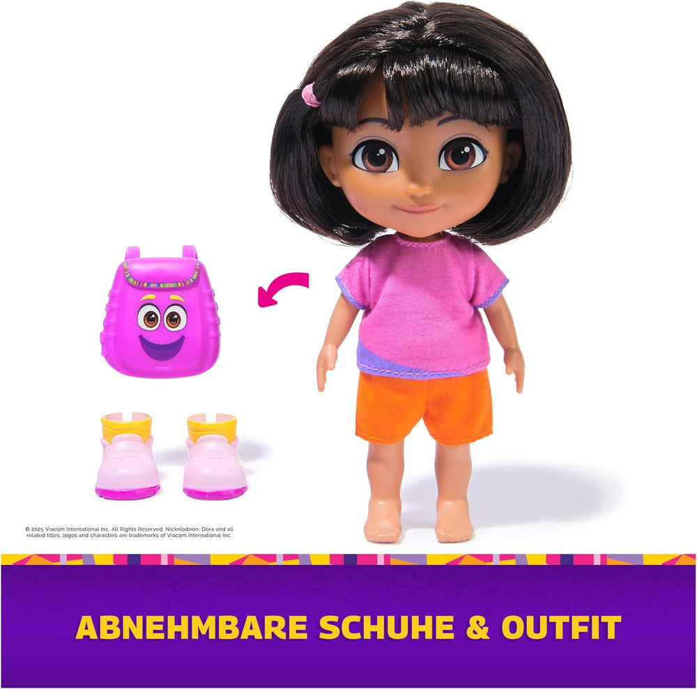 Dora - Beste Freundin Puppe - Größe 22 cm, mit kämmbarem Haar, Rucksack und AFFE Boots, bekannt aus der beliebten TV-Serie, für Kinder ab 3 Jahren