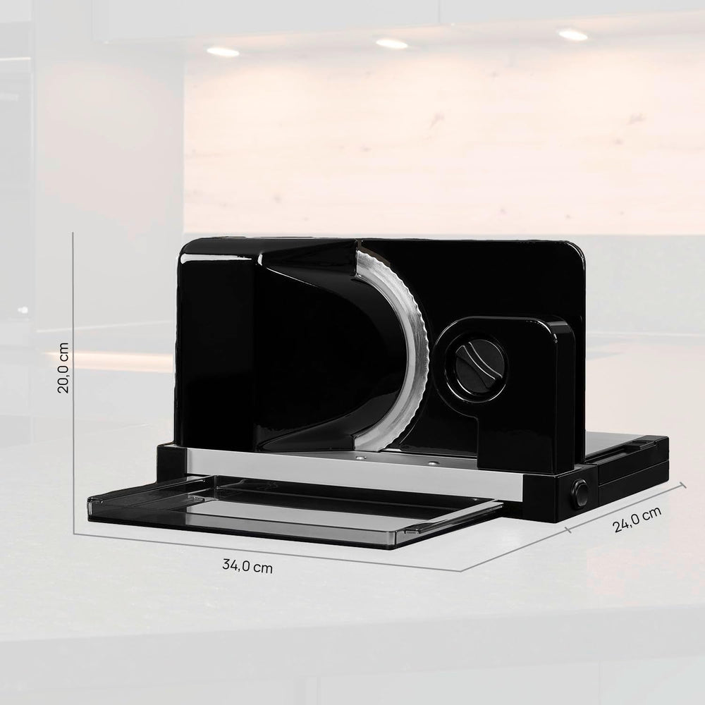 Multifunkční skládací elektrický kráječ Ritter Icaro 5 a kovový kráječ chleba s ekologickým motorem, vyrobené v Německu Drtiče a kráječe Naty Shop