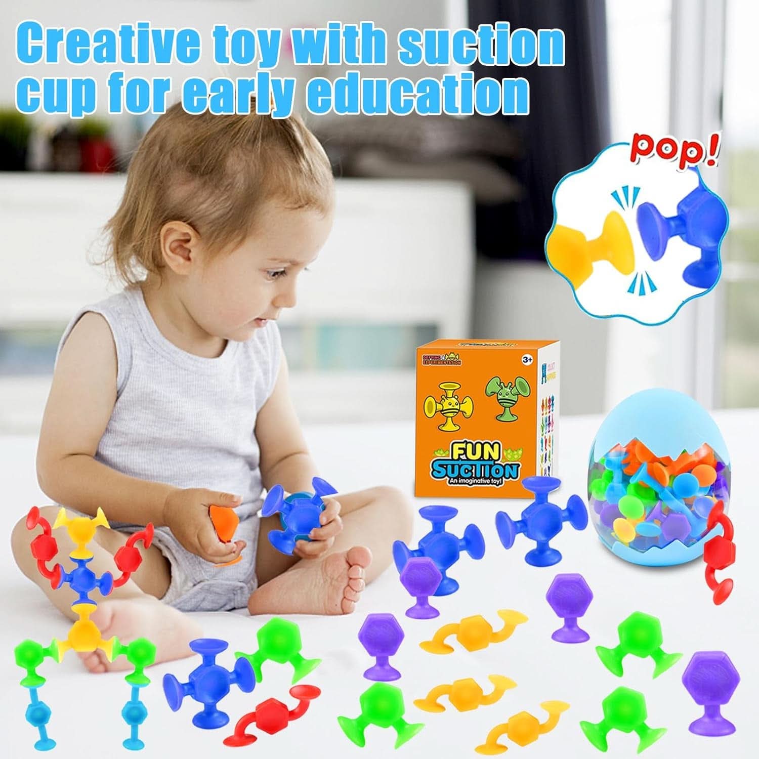 48 bucăți, jucărie de baie Montessori de la 3 ani, blocuri de construcție din silicon Mama si Copilul Naty Shop