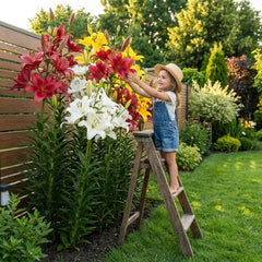 Kolekce obřích cibulí lilie (15 květinových cibulí), 5 vonných odrůd, 5 od každé barvy, holandská vytrvalá směs pro zahradu (velké cibule, bez semen)