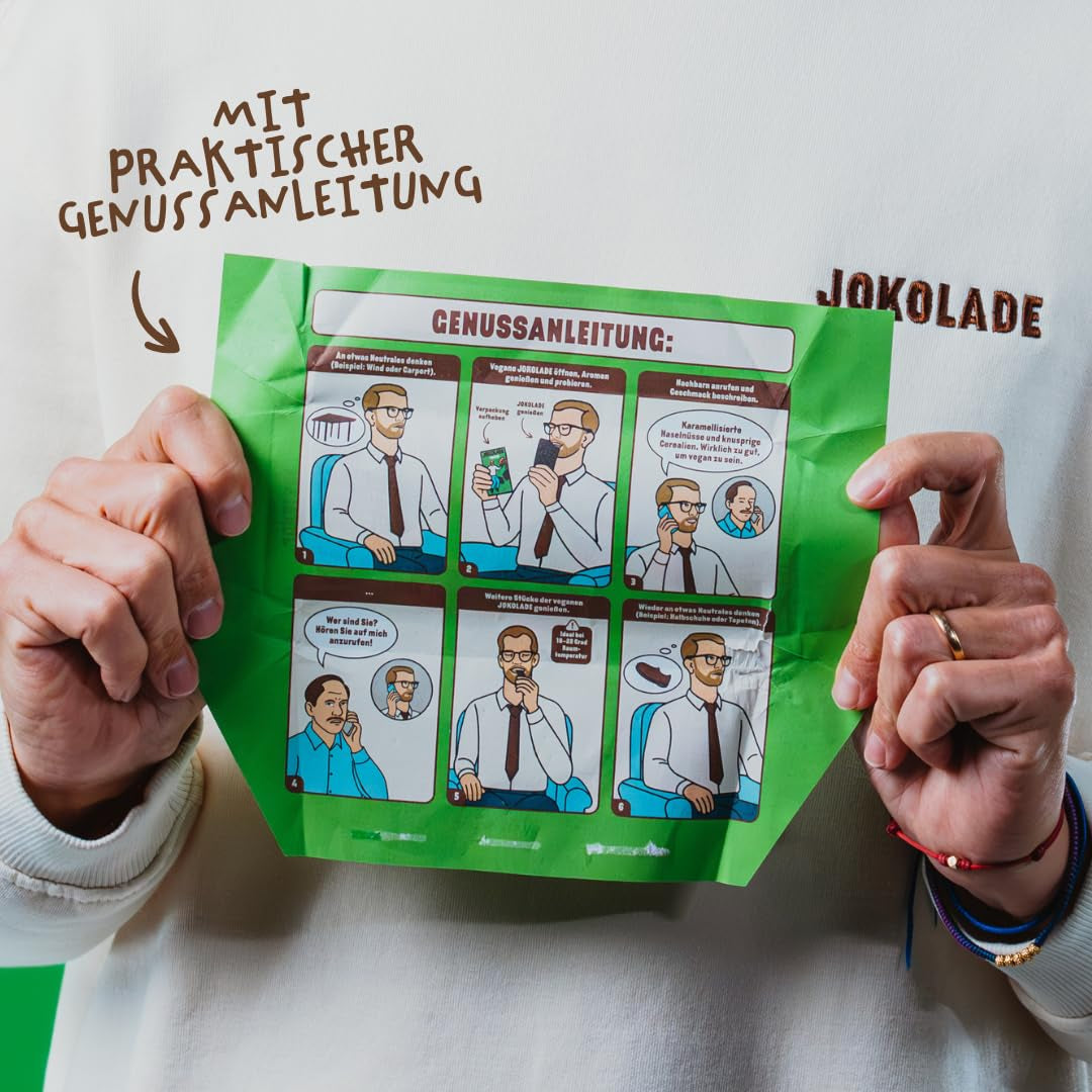 JOKOLADE 12 tyčinek x 140g Ekonomické balení | S karamelizovanými arašídy a křupavými cereáliemi | Veganské a bez kakaa