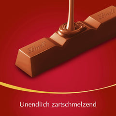 Lindt Čokoláda | LINDOR tyčinky z mléčné čokolády, Akční nabídka | 100 g | 4 tyčinky mléčné čokolády LINDOR s náplní rozplývající se v ústech | Čokoládové tyčinky (balení 3 ks)