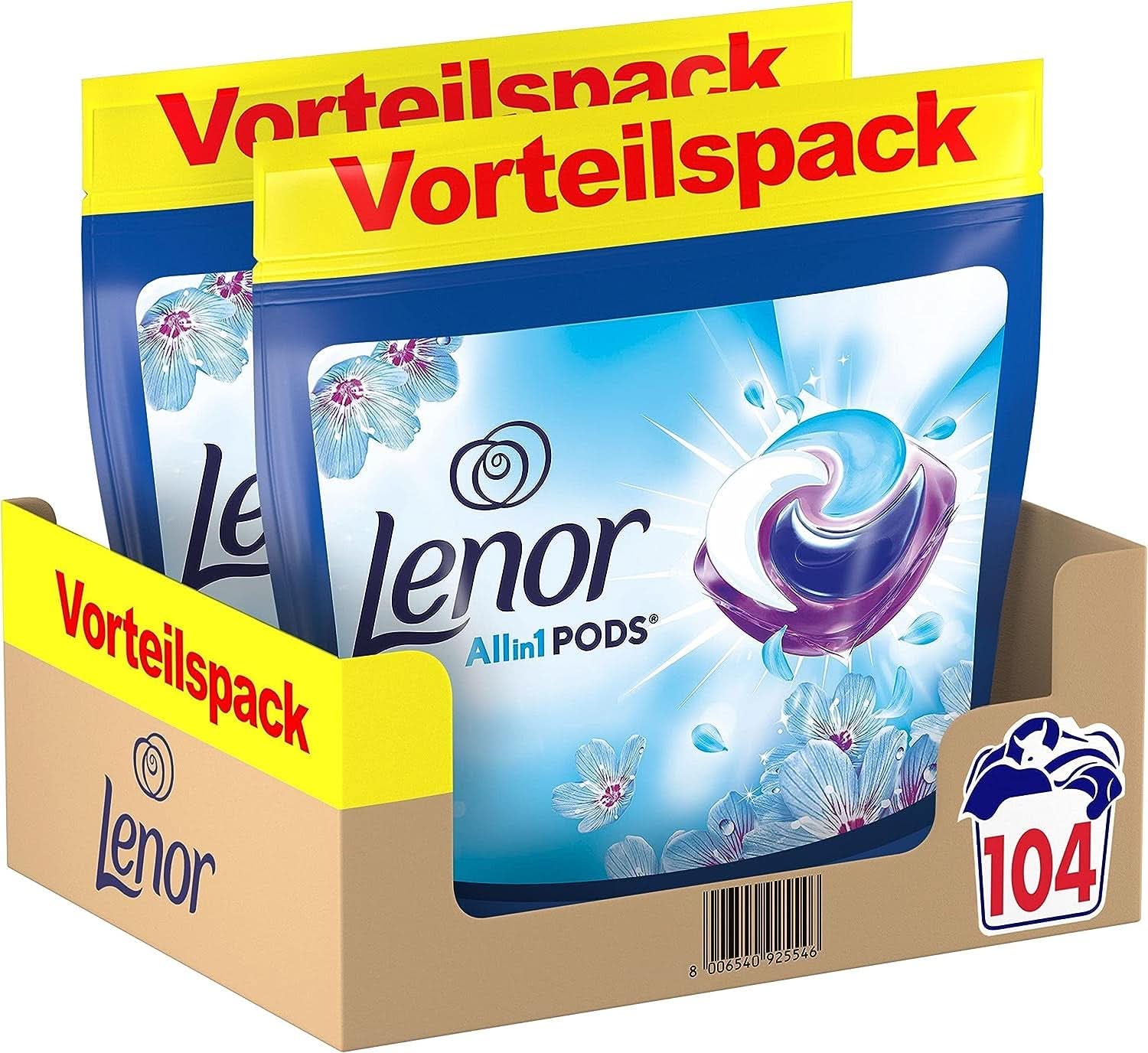 Lenor PODS All-In-1 prací prostředek, 104 kapslí, čerstvost 3x delší a hloubkové čištění i při praní za studena Naty Shop Classic Model
