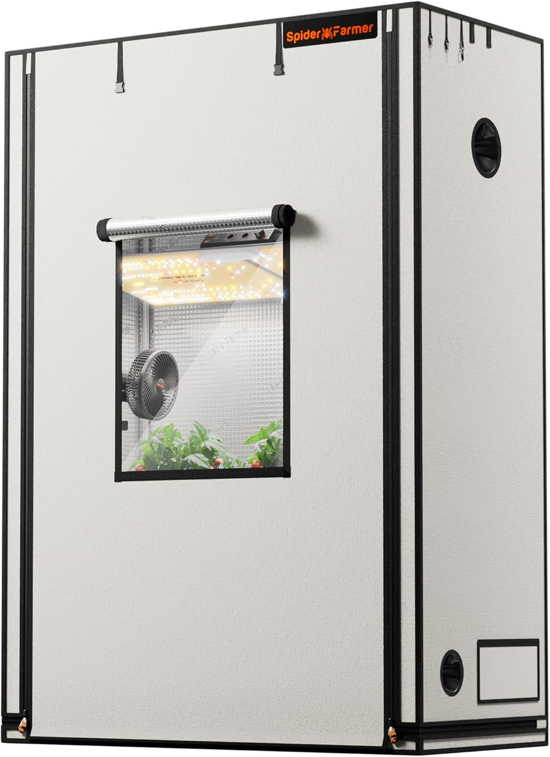 Pěstební stan Spider Farmer Pro 70x140x200cm s rolovacími dveřmi, pozorovacím oknem, odnímatelným podlahovým panelem, tkanina Mylar 2000D, pro vnitřní hydroponii s SF4000, G4500, SE4500