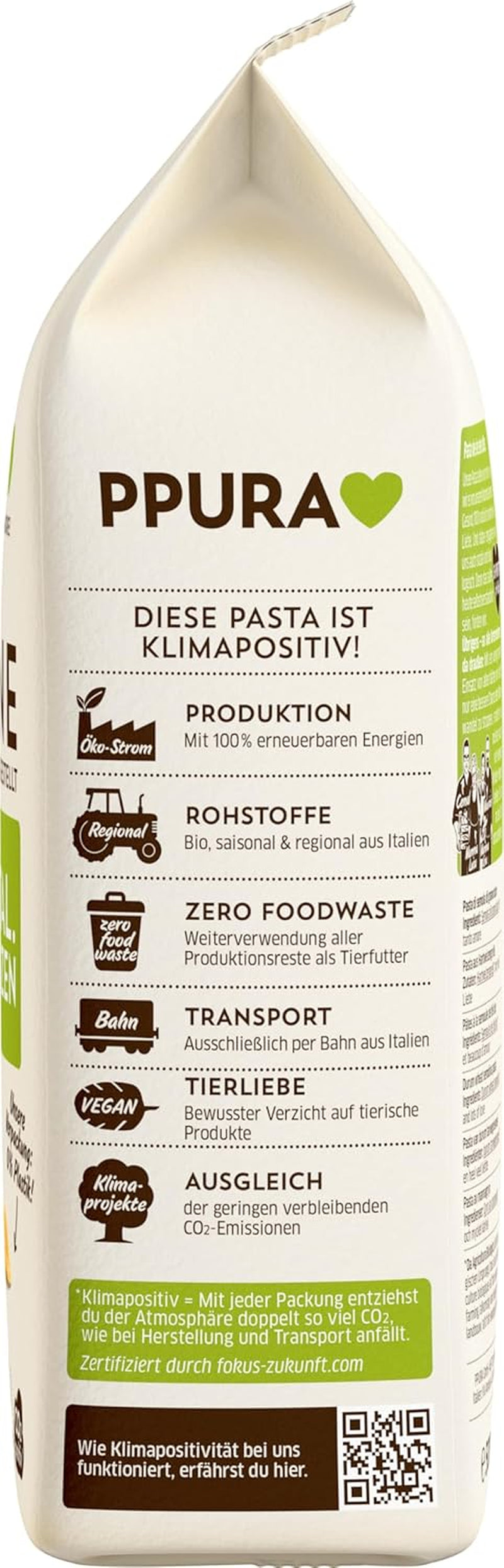 PPURA Organic Durum Wheat Penne Pasta 500g, 100% přírodní tubulární těstoviny, Made in Italy - italské těstoviny bez přísad, barviv a konzervantů