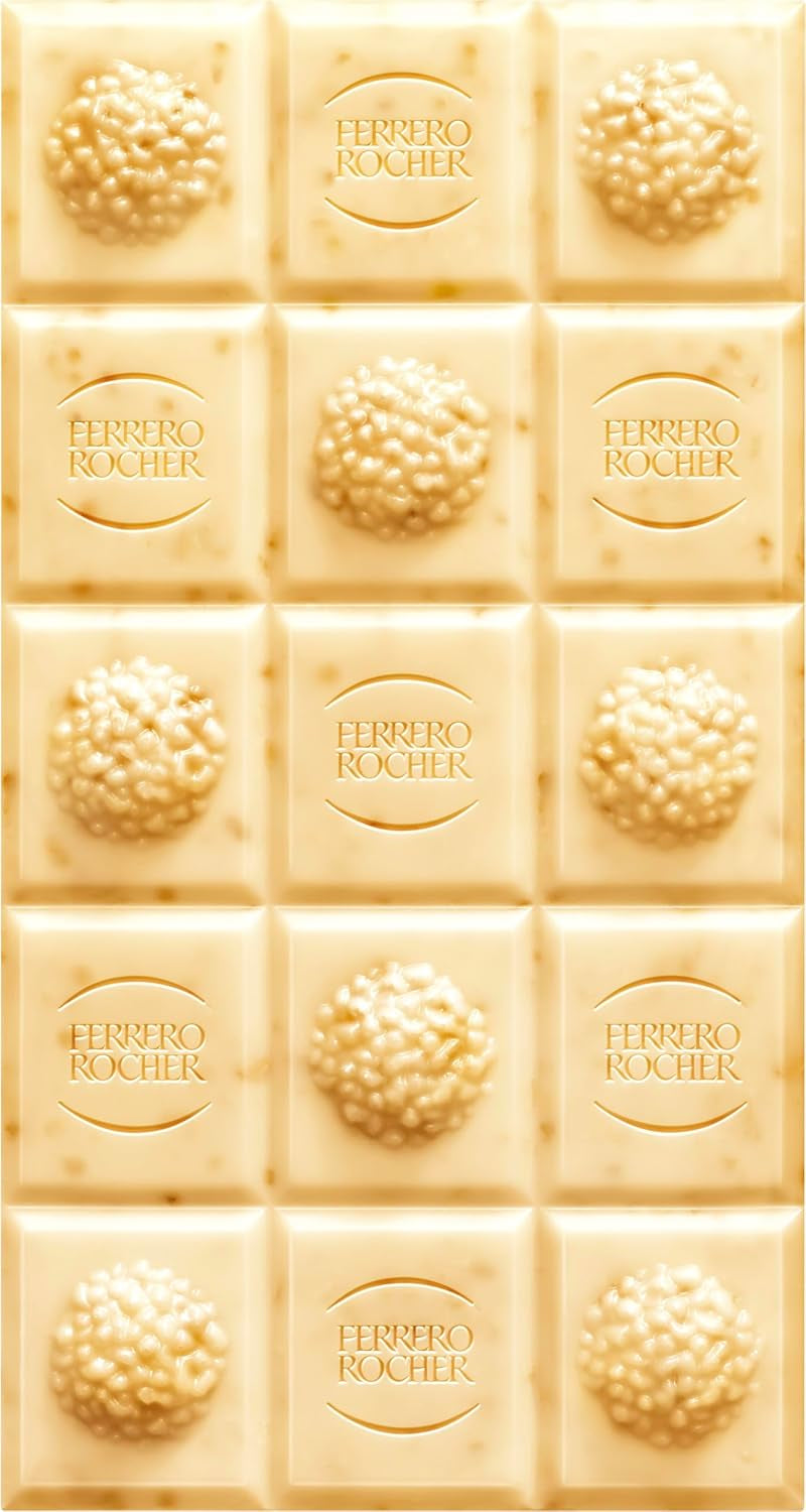 Ferrero Rocher Tyčinka - Bílá čokoláda s lískovými oříšky - Dárek k Valentýnu pro něj a pro ni - 1 čokoláda x 90g