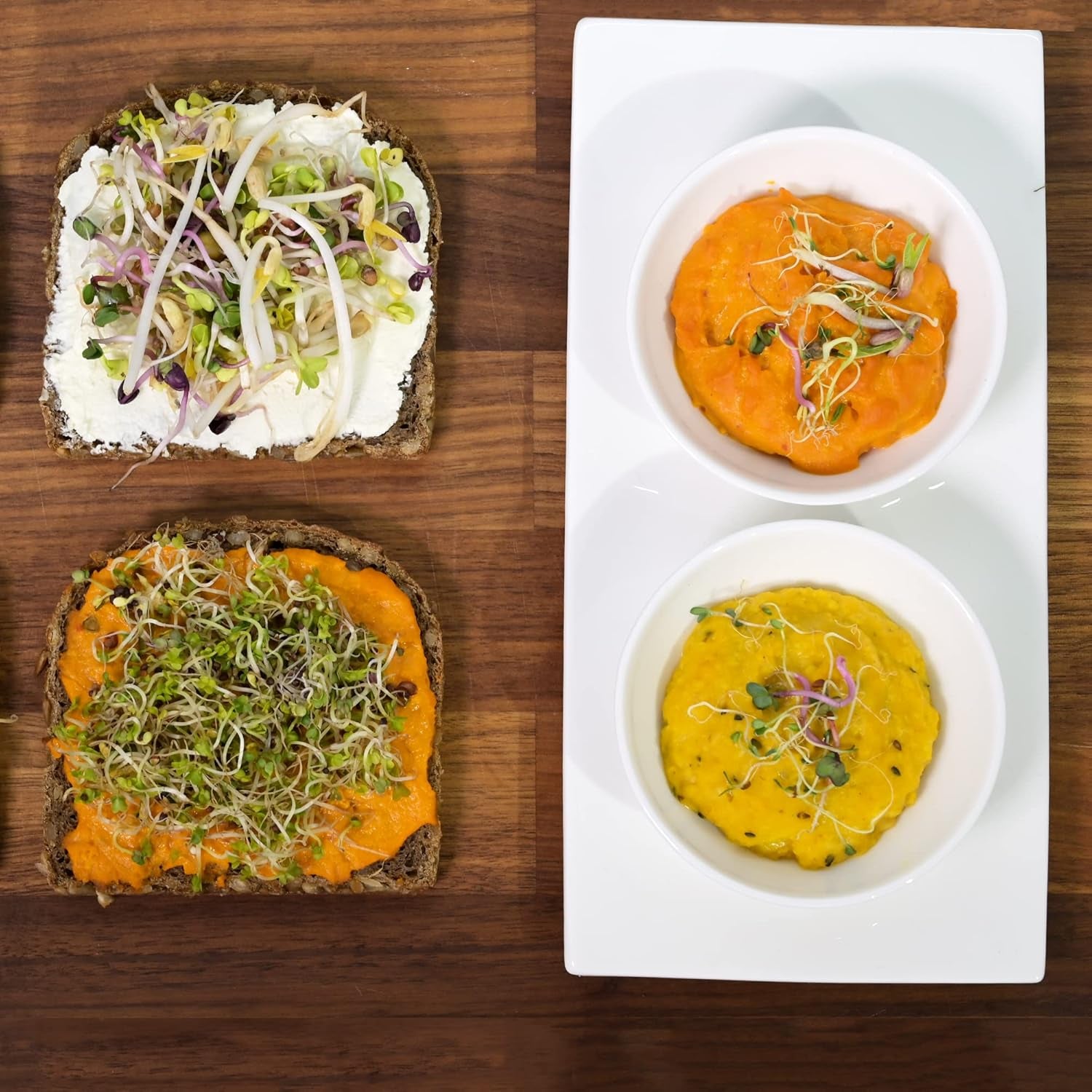 [Původní sada pro začátečníky s klíčicí sklenicí + síto na řeřichu | 1000ml s vysoce kvalitním nerezovým síťovým víkem, stojanem, keramickým podnosem + ABC pro klíčení [tištěná verze] tác na sazenice s klíčicí sklenicí