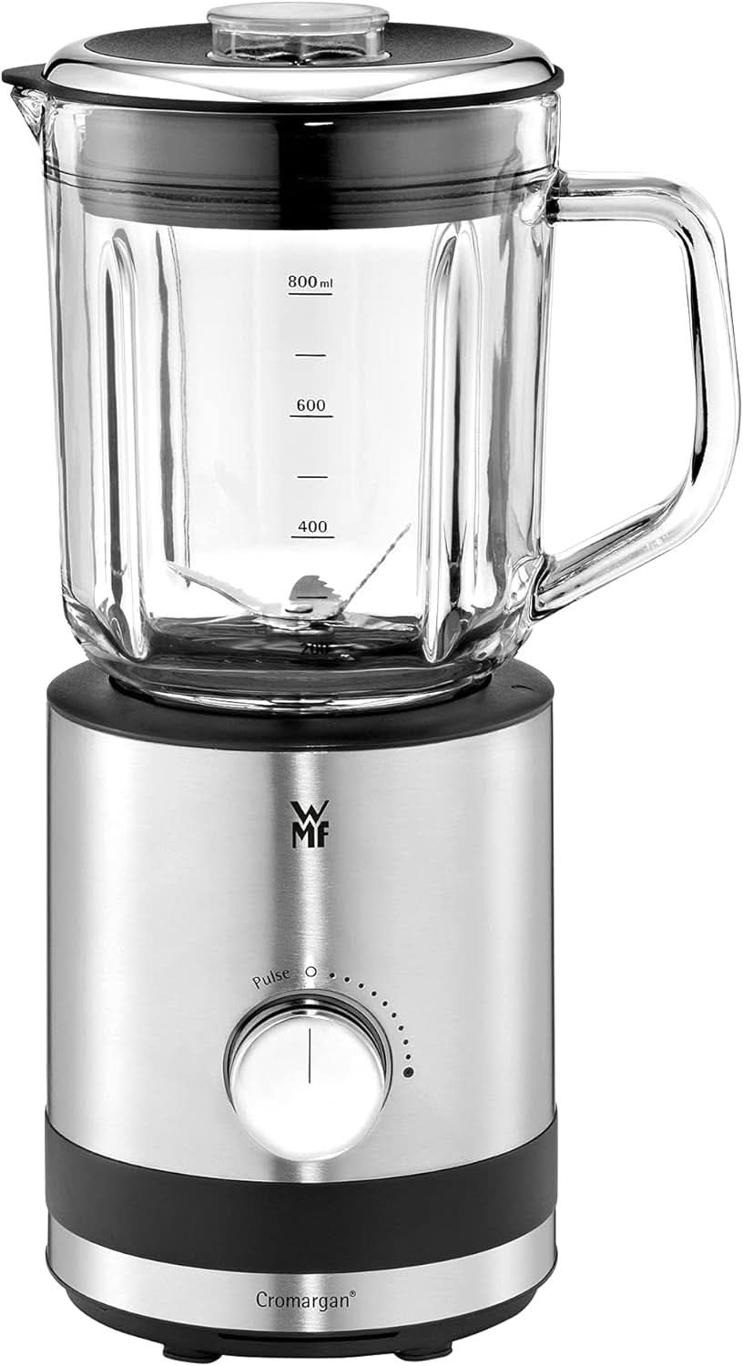 WMF Küchenminis Kompaktmixer, Mini Standmixer, 400 Watt, Standmixer Klein, Glasbehälter 0,8 L, Pulsstufe, Cromargan Matt Bucatarie Naty Shop
