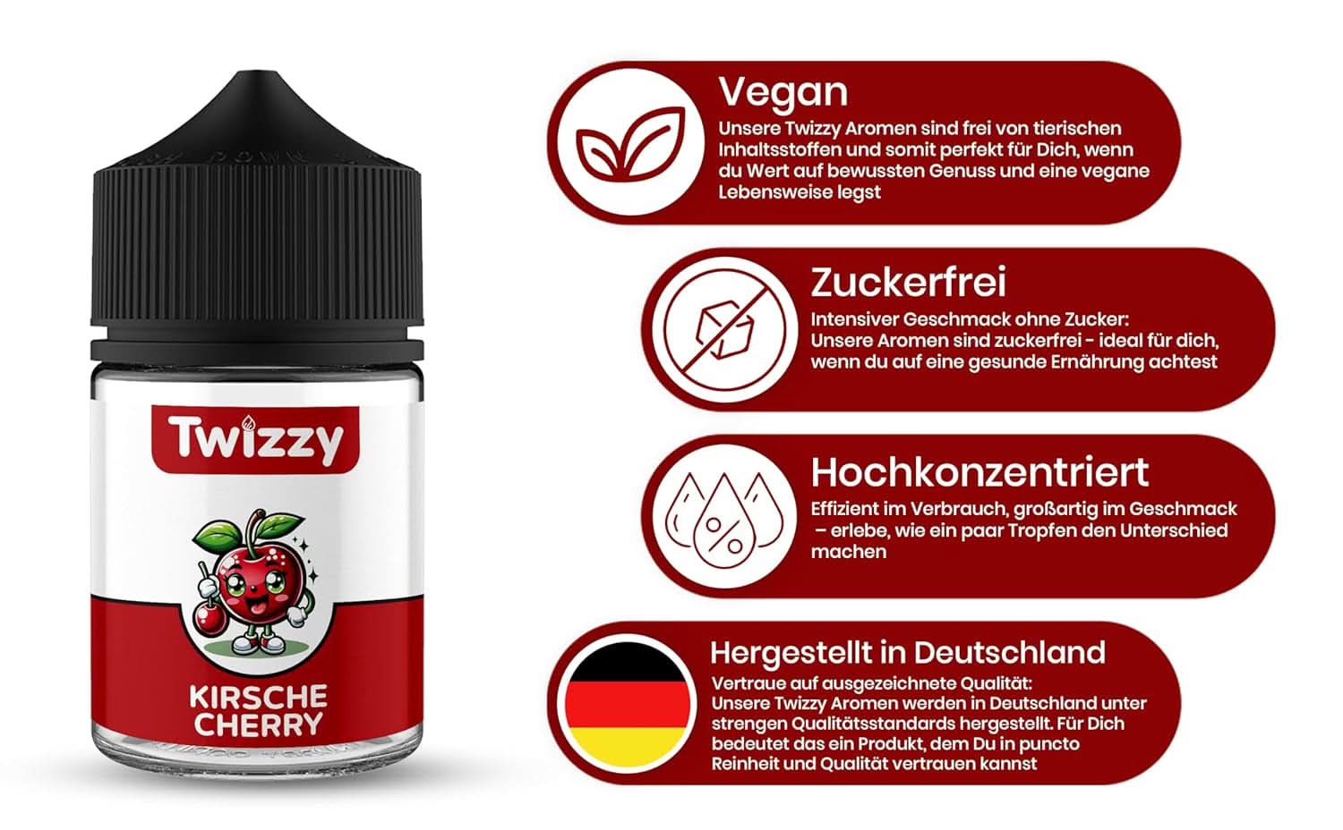 Příchuť jídla Twizzy Cherry - 60 ml - Intenzivní chuť - Ideální na pečení Aromas Naty Shop