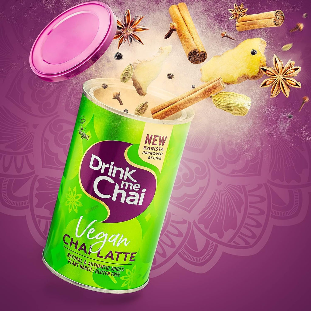 Drink Me Chai Vegan Chai Latte 250 g (pachet de 1), se adaugă doar apă, pudră vegană Chai Latte (16 porții în total)