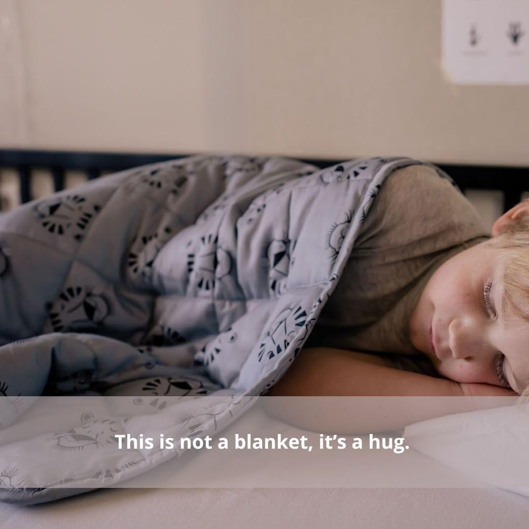 Zatížená dětská deka | 3,5 kg | 100X150cm | Terapeutická deka | Vážené přikrývky | Těžká přikrývka (obličej modrého tygra, 3,5 kg-100X150 cm) Postele a přikrývky BLENKZ.