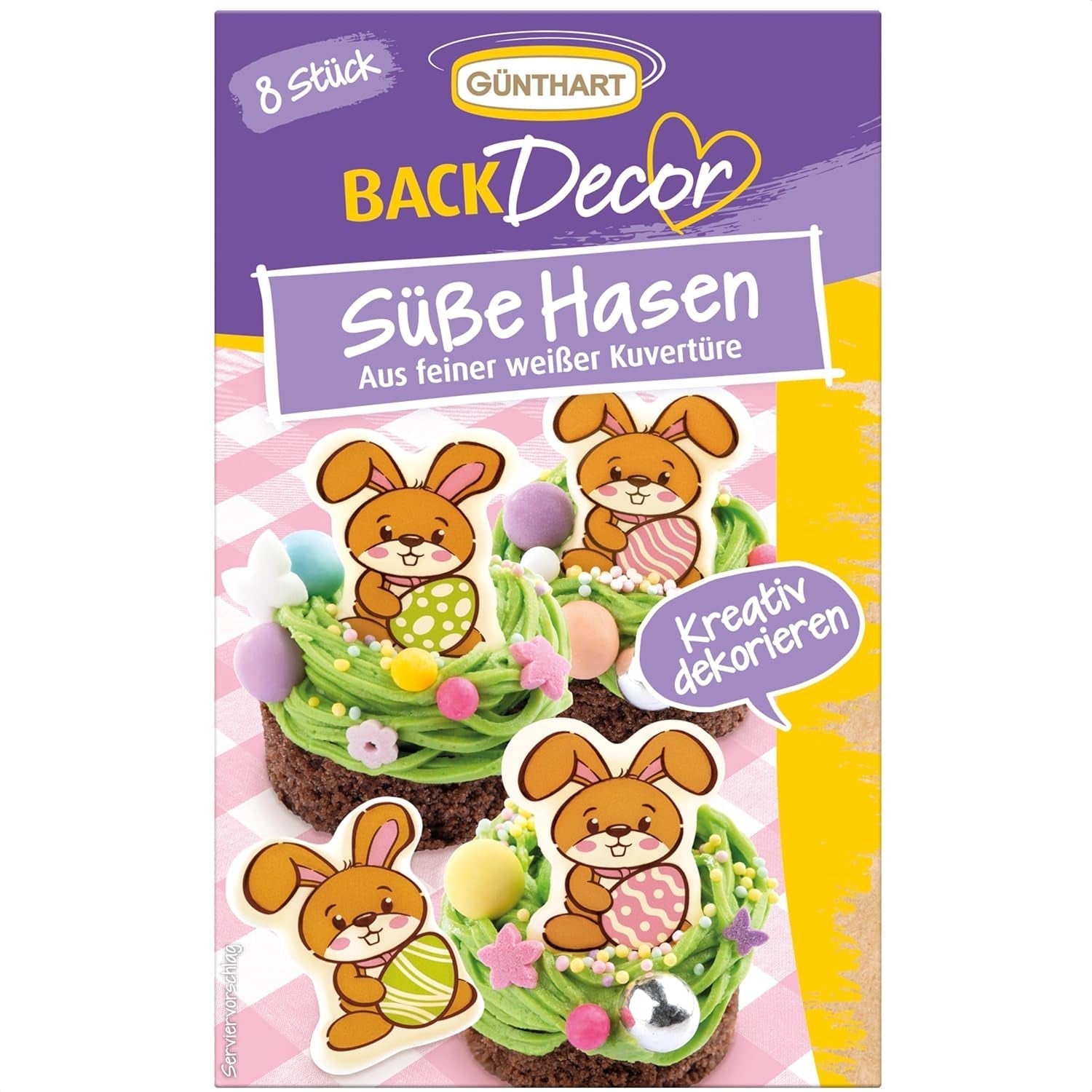 Günthart Backdecor Iepurași dulci fabricați din ciocolată albă fină Bomboane de Ciocolata Naty Shop Default Title