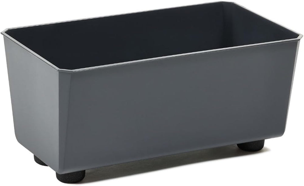 Jardinieră dreptunghiulară LAMELA cu picioare elegante – Ghiveci gri cu aspect de beton, fabricat din plastic robust, 37x17 cm, 6L – Rezistent la intemperii și ușor de curățat – Pentru interior și exterior