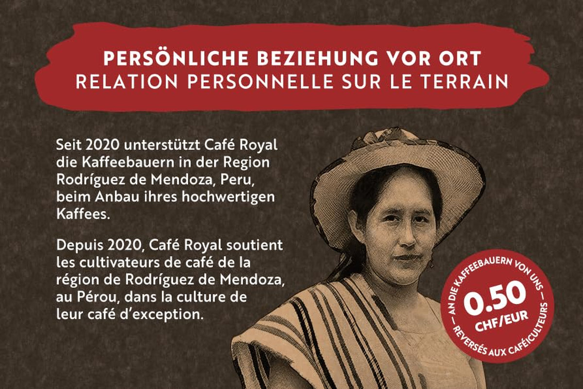 Café Royal Bio Espresso Peru – 100% Arabica Kaffeebohnen, aromatisch-intensiv, dunkle Röstung, Stärke 4/5, Bio & Fairtrade, 500 g ganze Bohnen