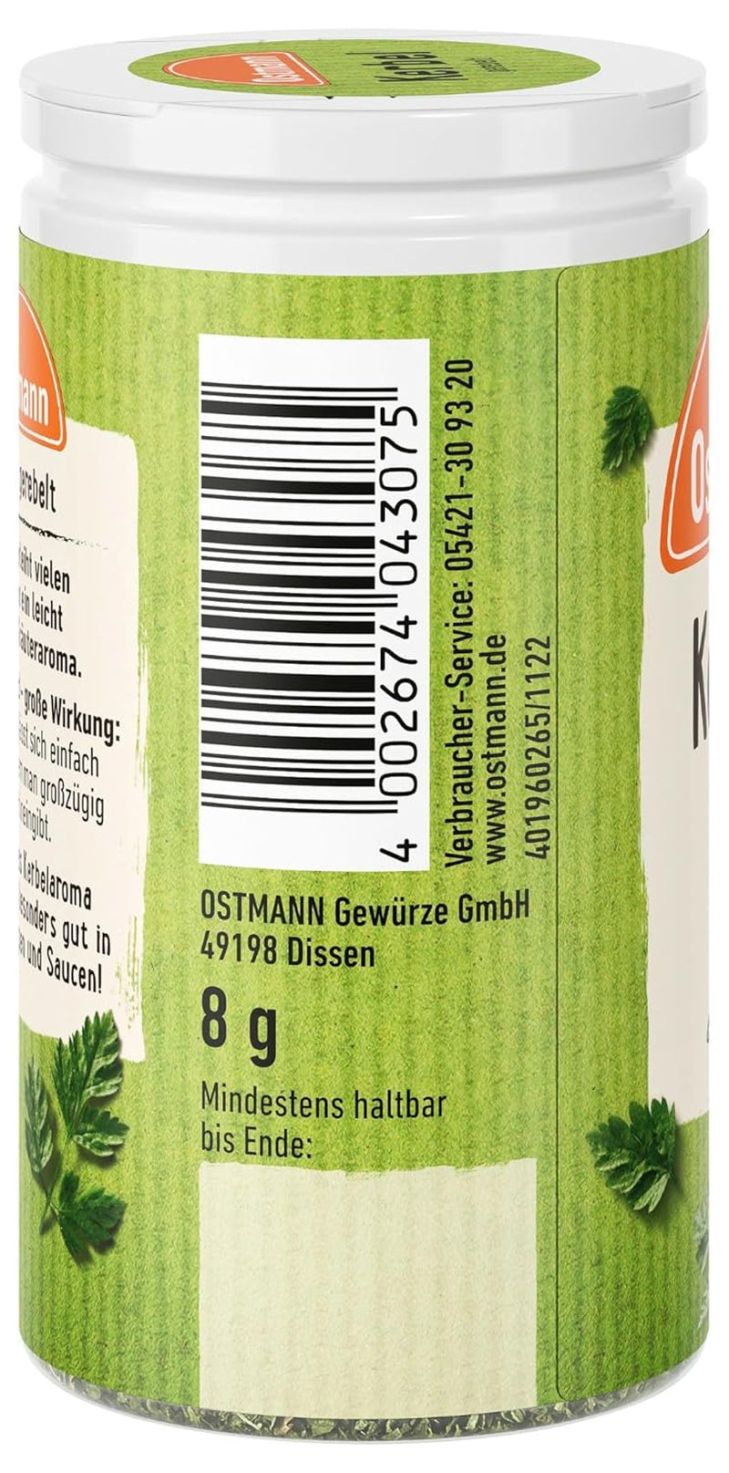 Ostmann Gewürze - Kerbel gerebelt | Kräuternote für Lammgerichten und deftige Eintöpfe | 8 g v Der Streudose