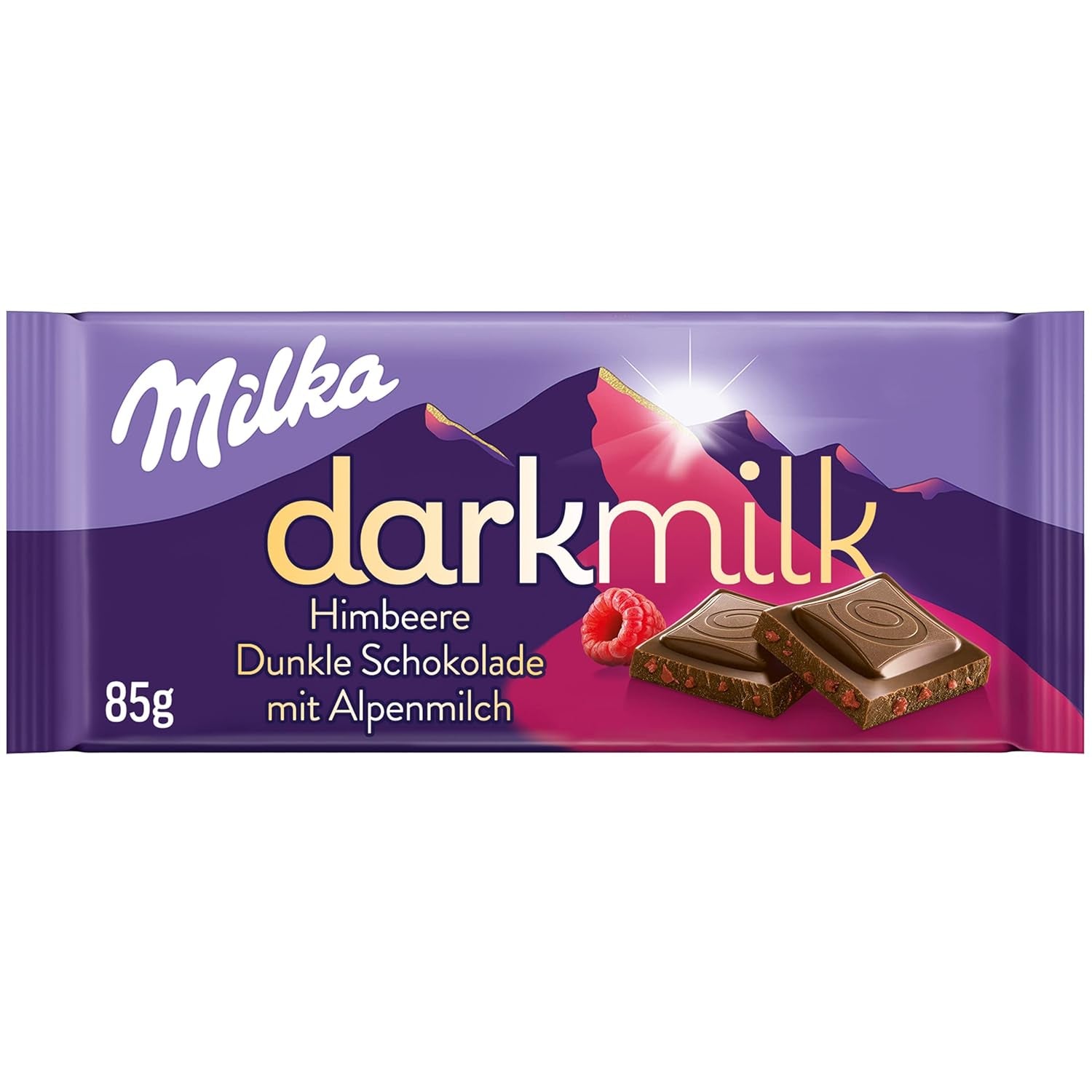 Milka Black Milk – alpská černá čokoláda s mléčnou a krémovou nugátovou náplní – 85g (balení 5 ks)